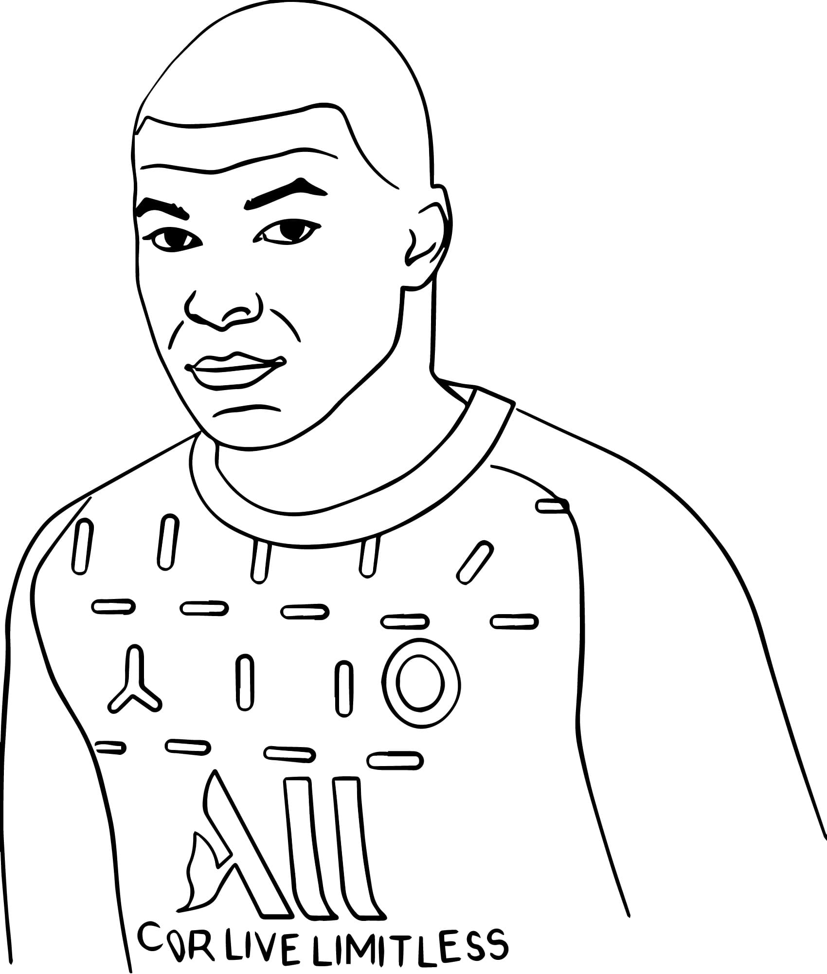 Kylian Mbappé Drucken ausmalbilder