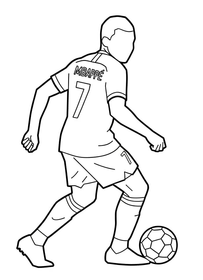 Kylian Mbappé Fußballspieler ausmalbilder