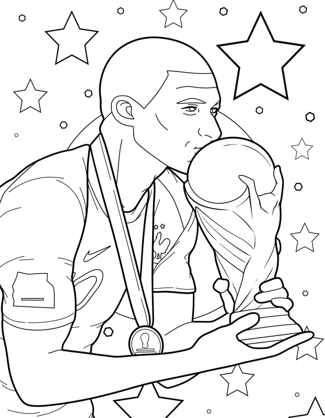 Kylian Mbappé Gratis ausmalbilder