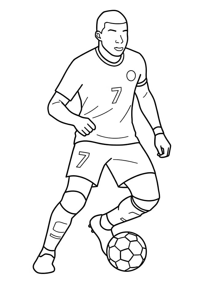 Kylian Mbappé Kostenlos ausmalbilder