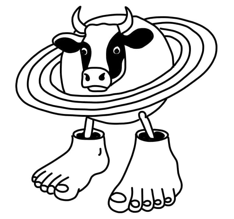 La Vaca Saturno Saturnita Brainrot ausmalbilder