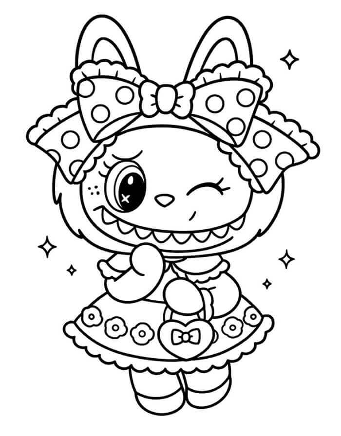 Labubu Gratis ausmalbilder