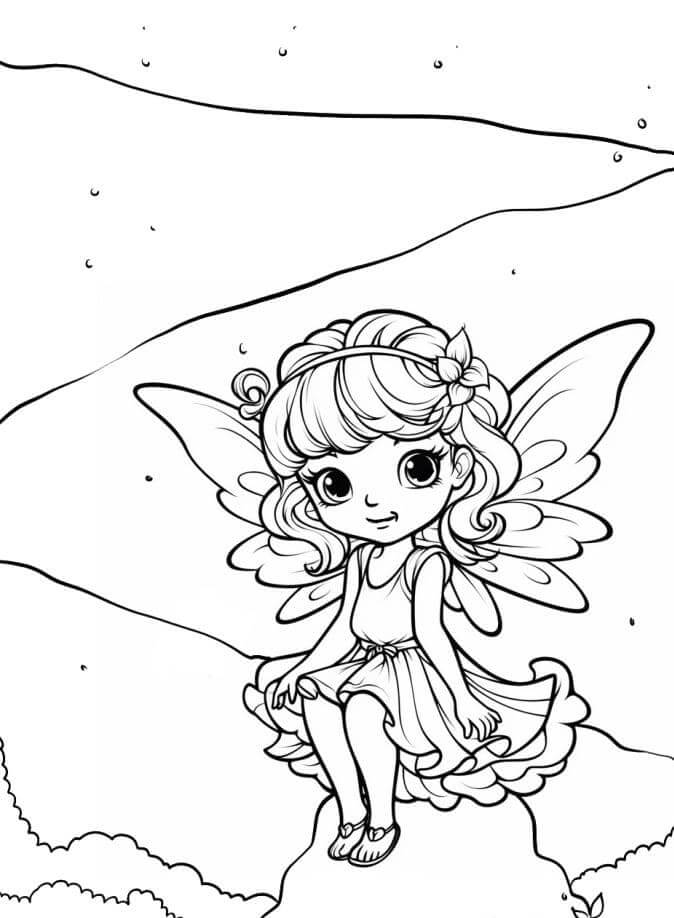 Lächelnde Fee ausmalbilder