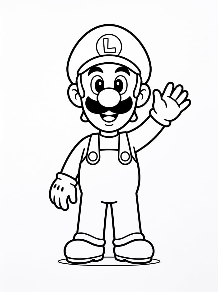 Lächelnder Luigi ausmalbilder