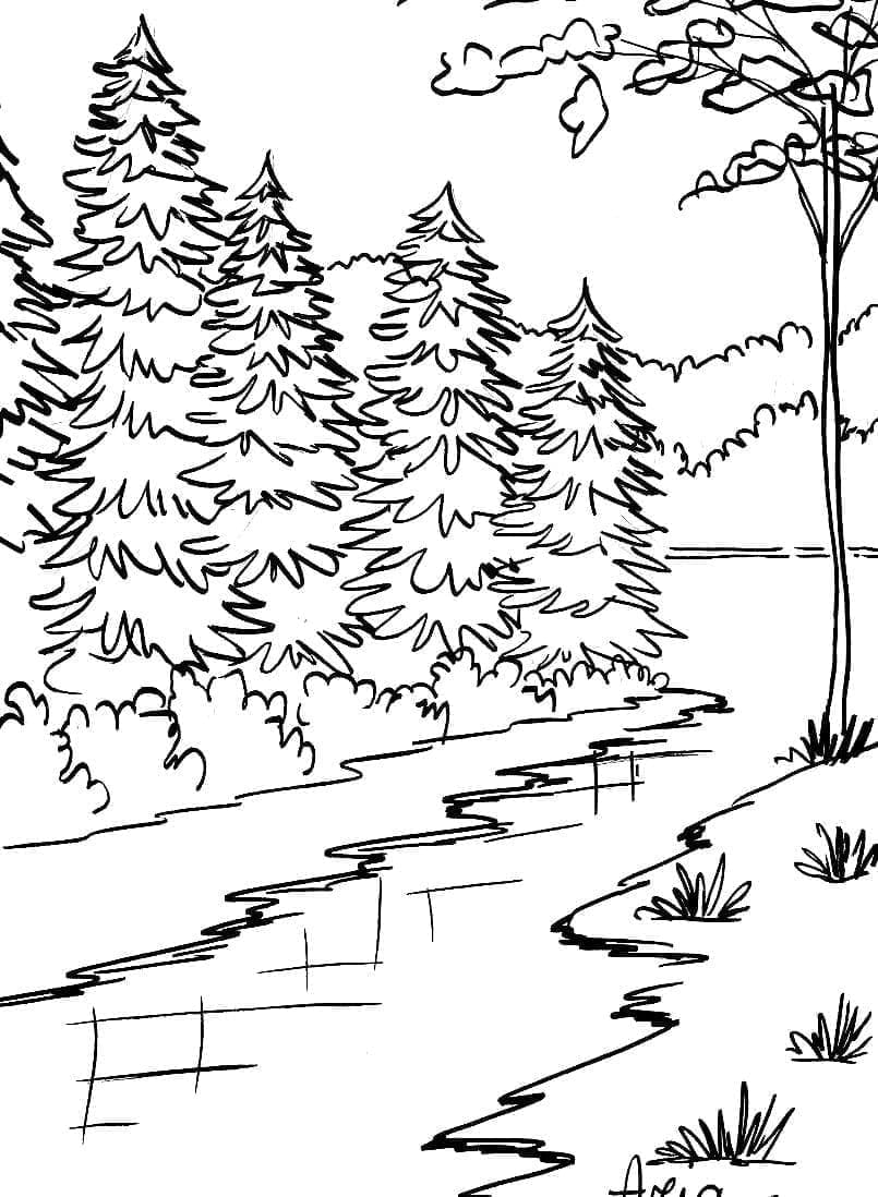 Landschaft Malvorlage für Kinder ausmalbilder