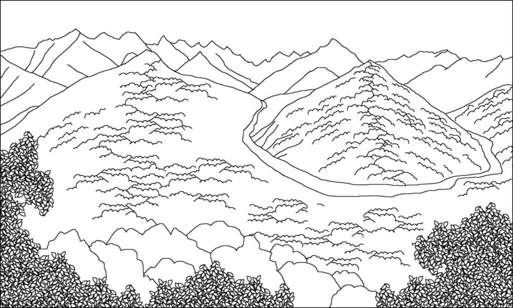 Landschaft für 2-jährige Kinder ausmalbilder