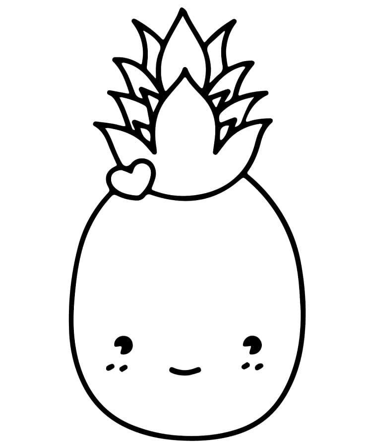 Leichte Ananas ausmalbilder
