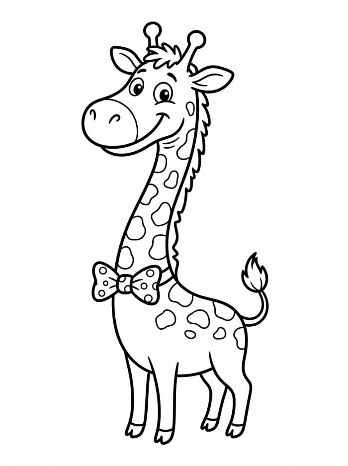 Leichte Giraffe ausmalbilder