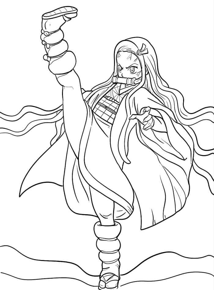 Leichte Nezuko ausmalbilder