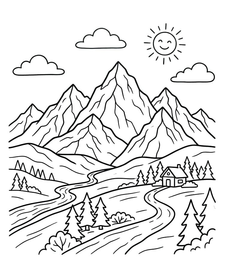 Leichter Berg ausmalbilder