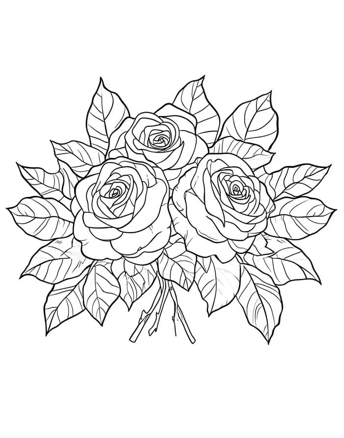 Leichter Blumenstrauß ausmalbilder