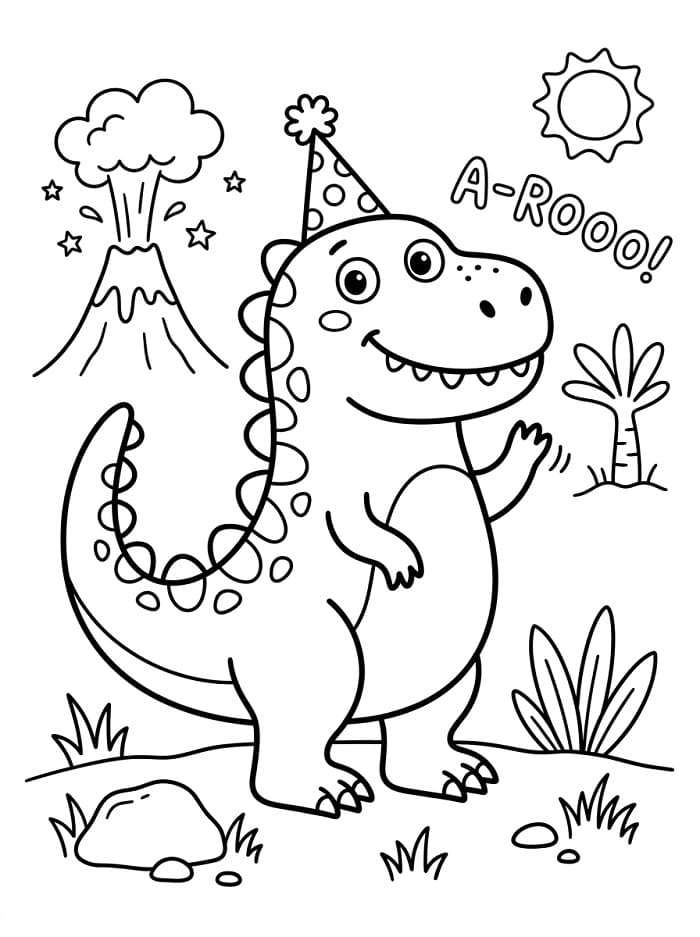 Leichter Dinosaurier ausmalbilder