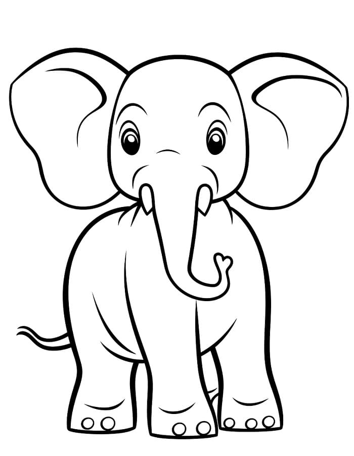Leichter Elefant ausmalbilder