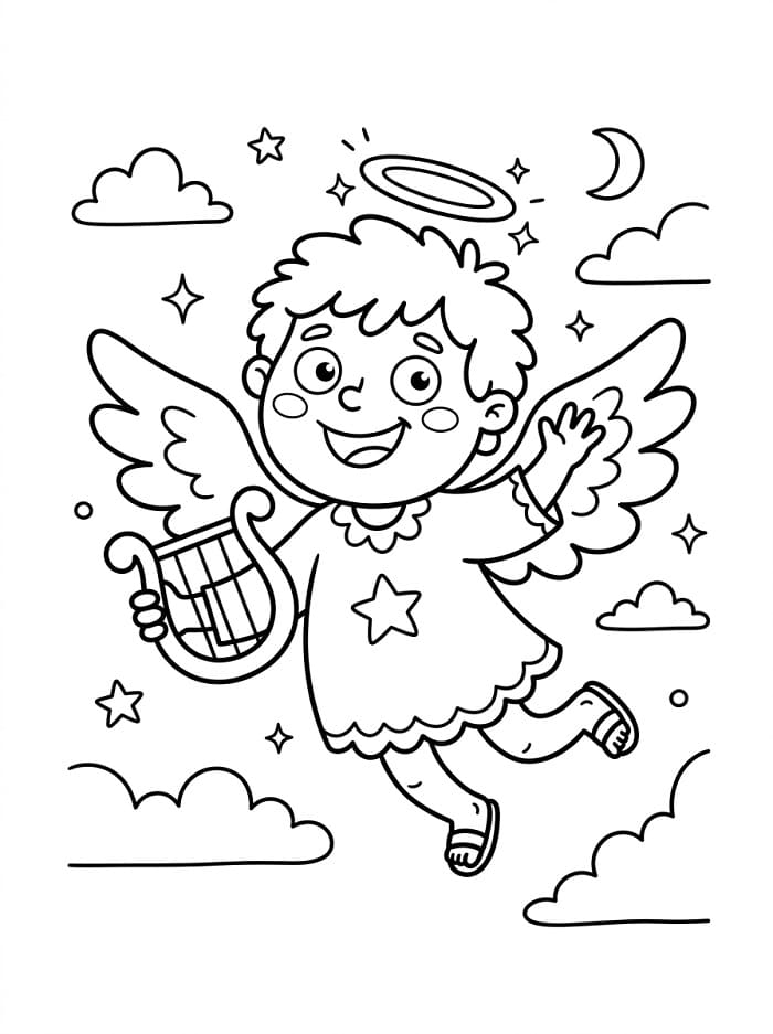 Leichter Engel ausmalbilder