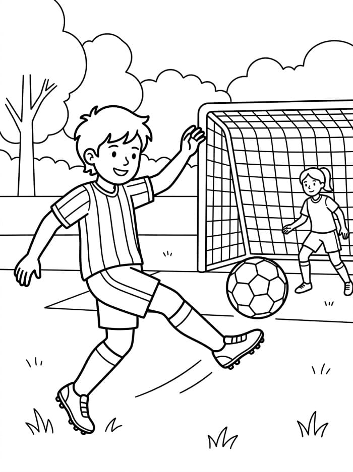 Leichter Fußball ausmalbilder