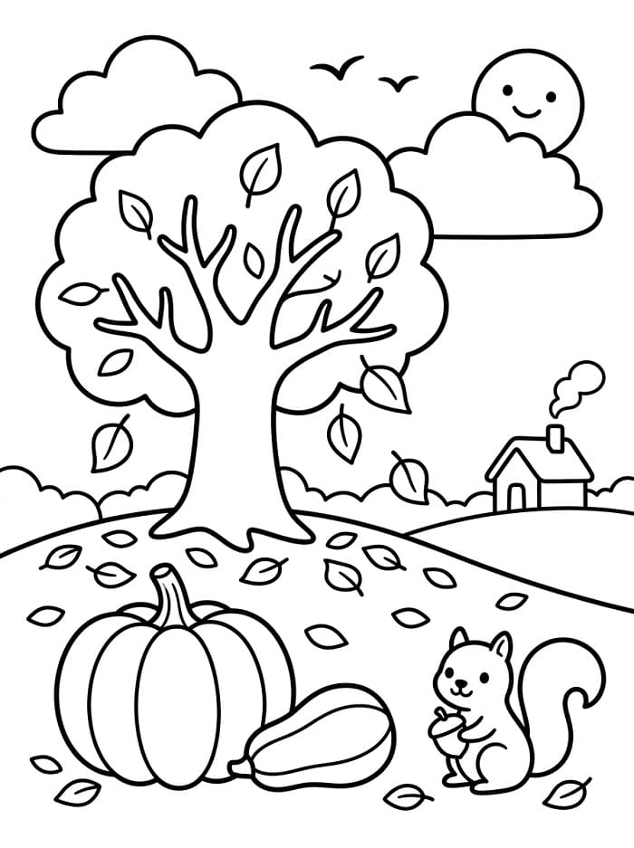 Leichter Herbst ausmalbilder