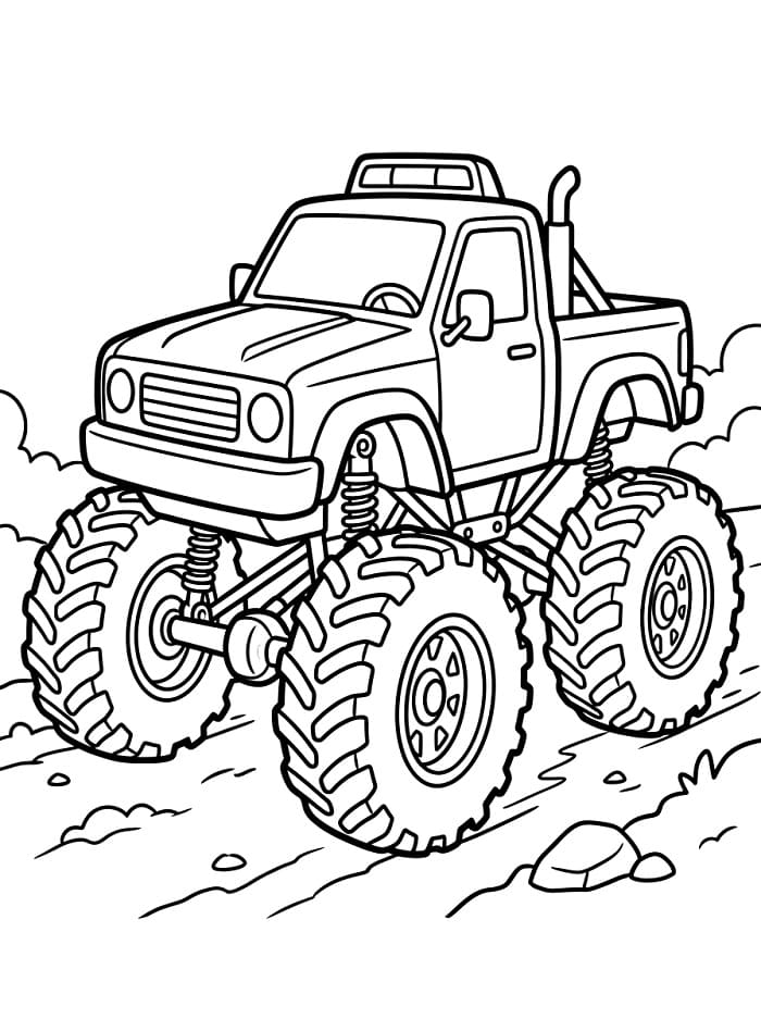 Leichter Monstertruck ausmalbilder