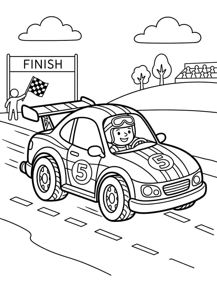 Leichter Rennwagen ausmalbilder