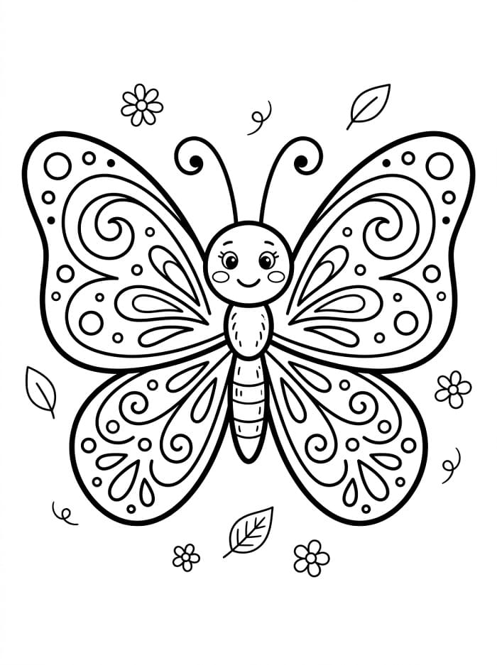 Leichter Schmetterling ausmalbilder