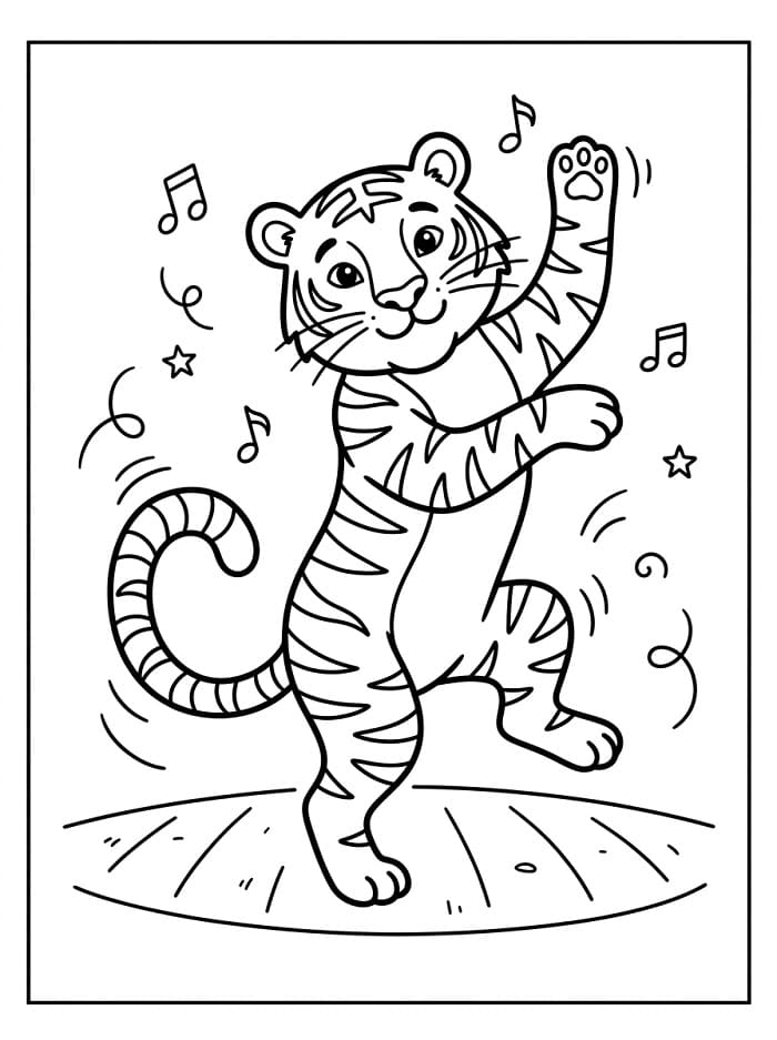 Leichter Tiger ausmalbilder