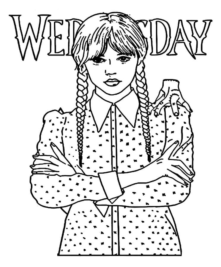 Leichter Wednesday ausmalbilder