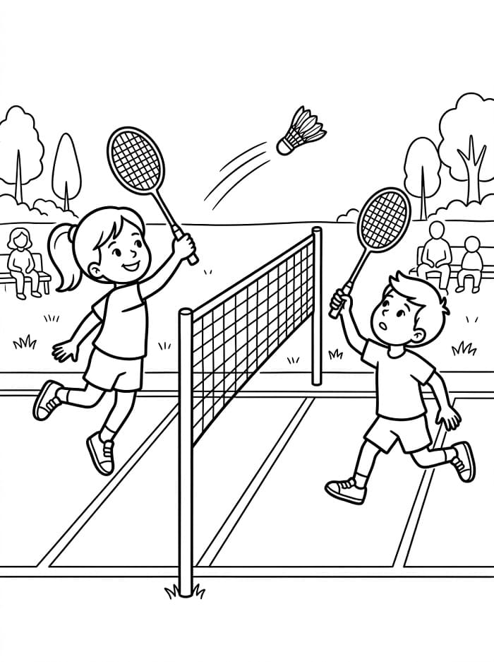 Leichtes Badminton ausmalbilder