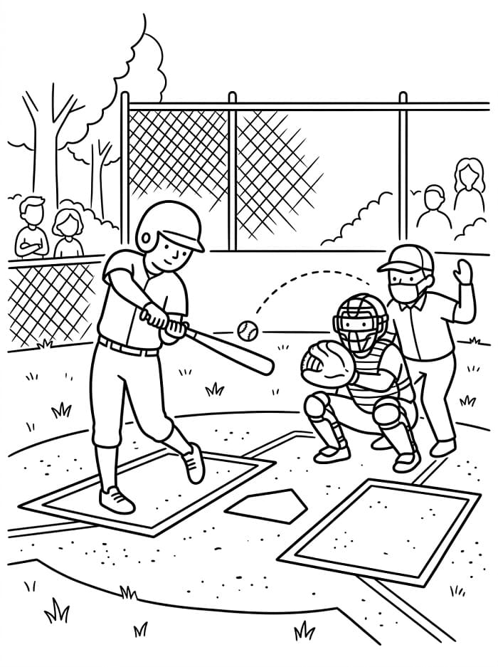 Leichtes Baseball ausmalbilder