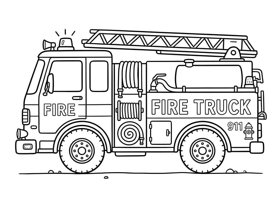 Leichtes Feuerwehrauto ausmalbilder