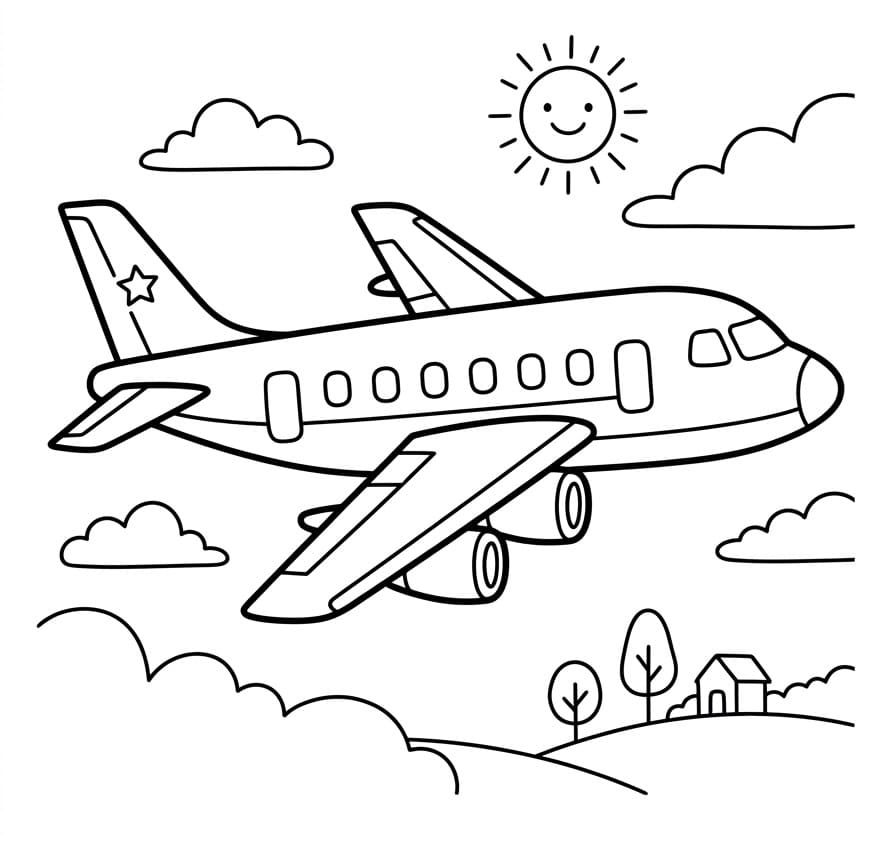 Leichtes Flugzeug ausmalbilder