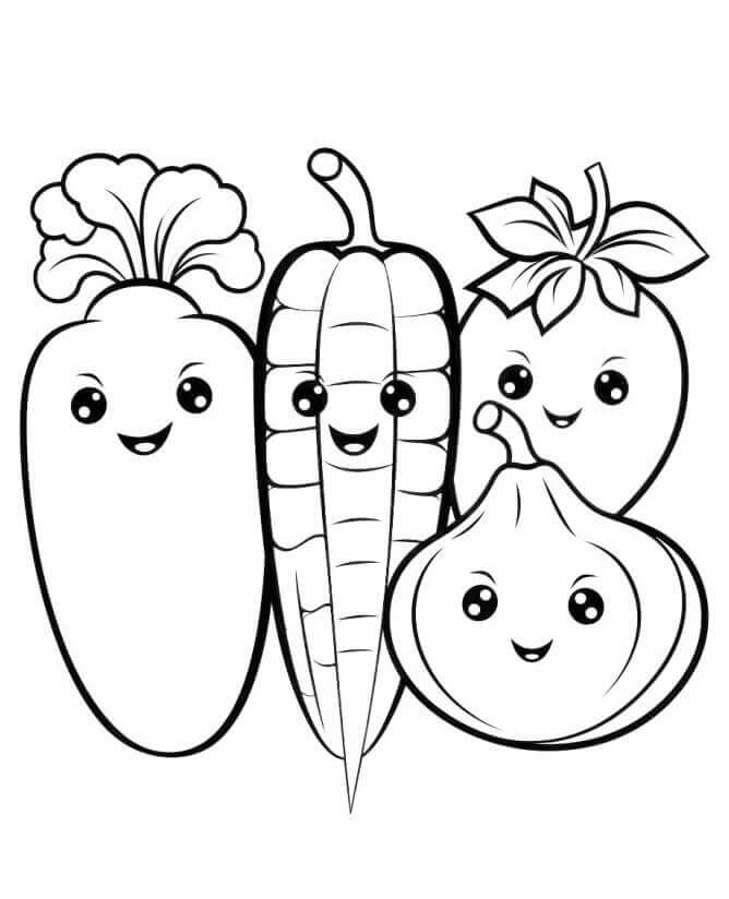 Leichtes Gemüse ausmalbilder