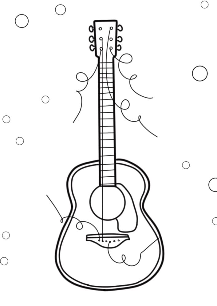 Leichtes Gitarre ausmalbilder
