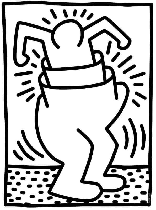 Leichtes Keith Haring ausmalbilder