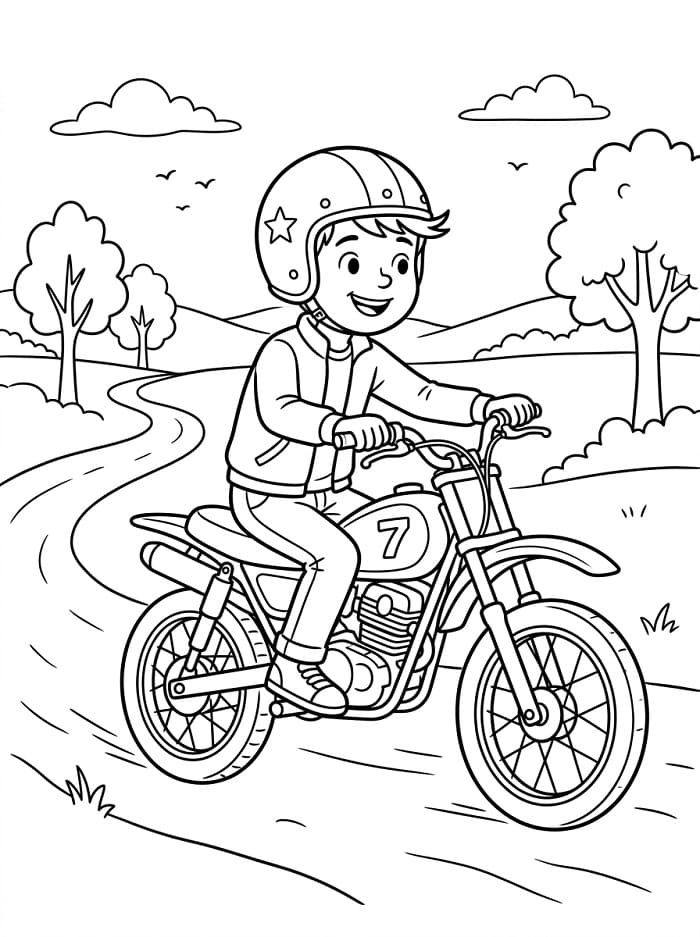 Leichtes Motorrad ausmalbilder