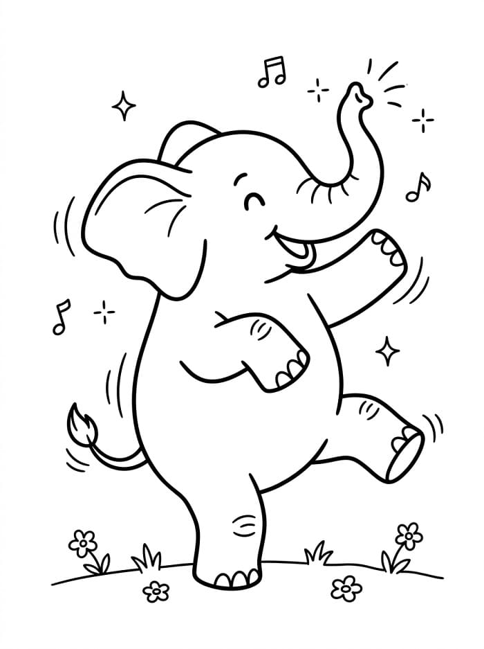 Liebenswerter Elefant ausmalbilder