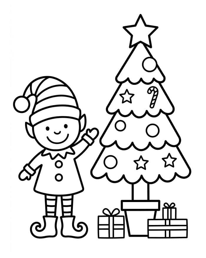 Liebevoller Weihnachtsbaum ausmalbilder