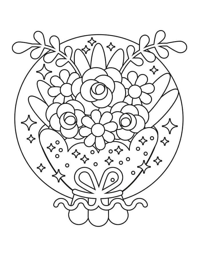 Lieblicher Blumenstrauß ausmalbilder