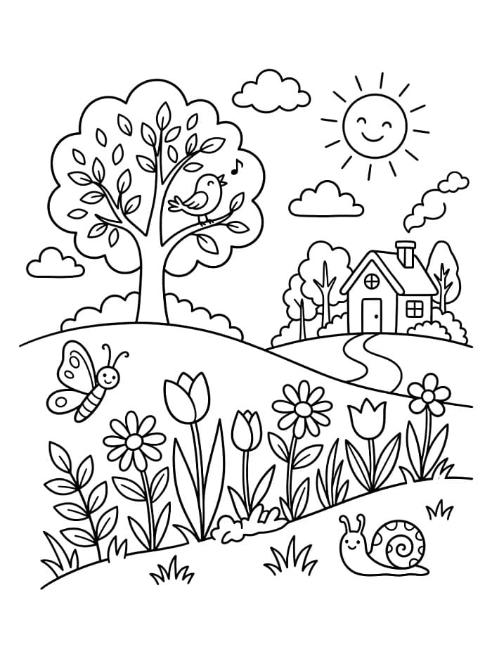 Frühling ausmalbilder