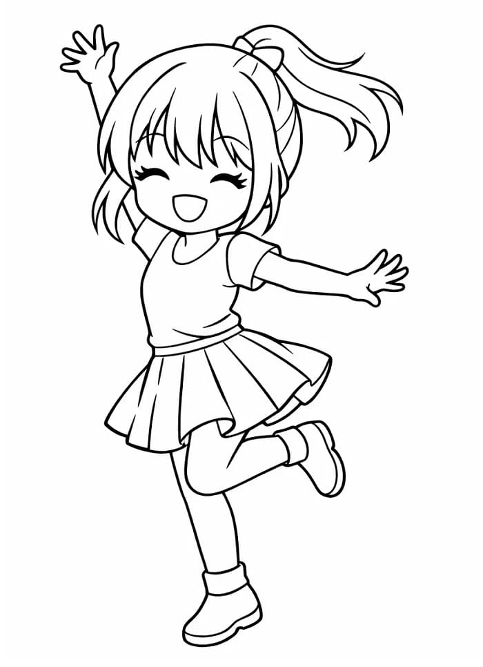 Liebliches Anime-Mädchen ausmalbilder