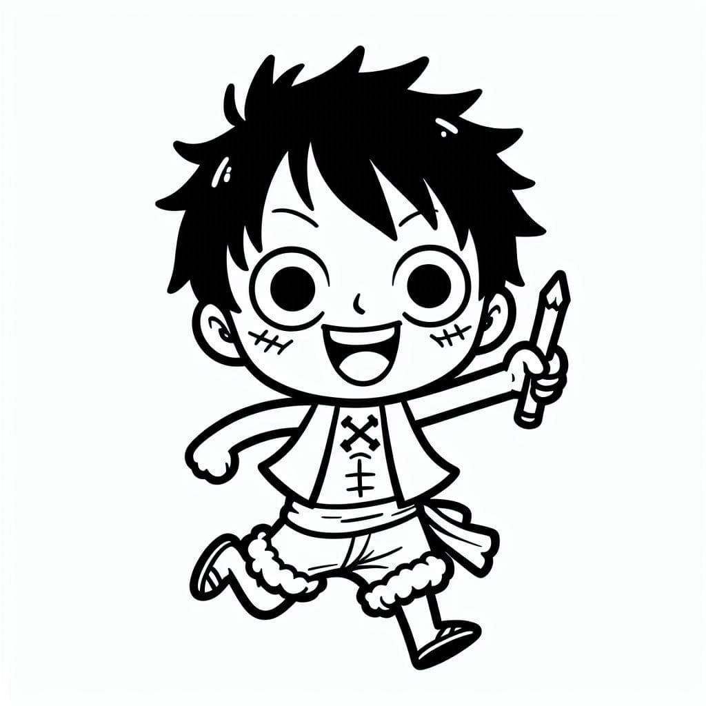 Luffy druckbar für Kinder ausmalbilder