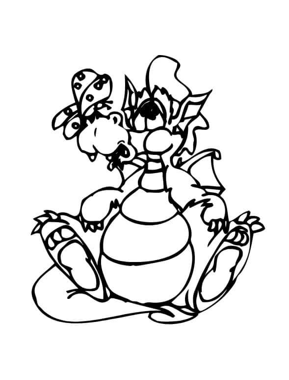 Lustiger Drache ausmalbilder