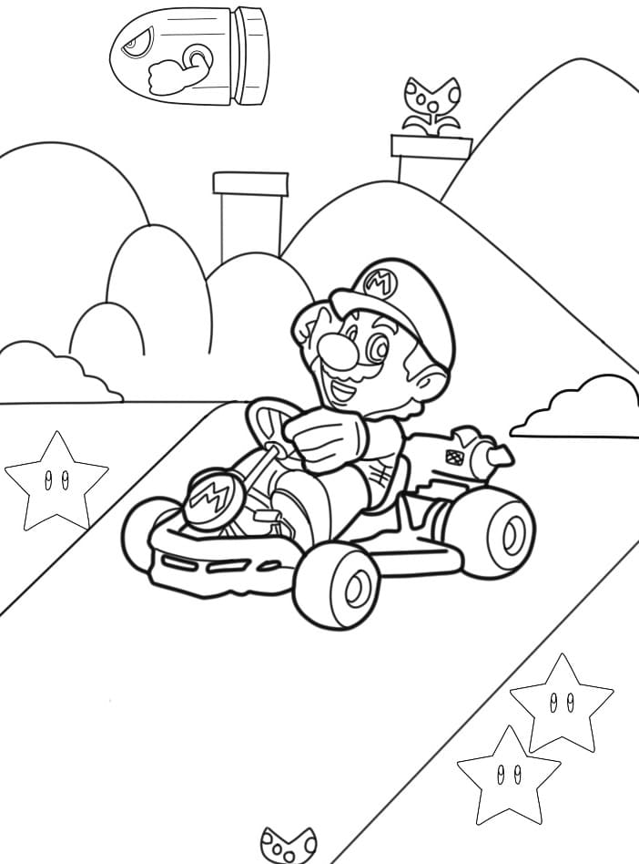 Mario Kart ausmalbilder