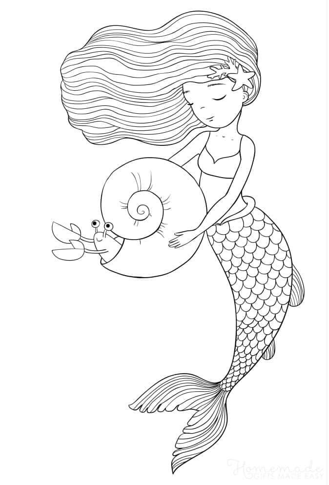 Meerjungfrau Gratis ausmalbilder
