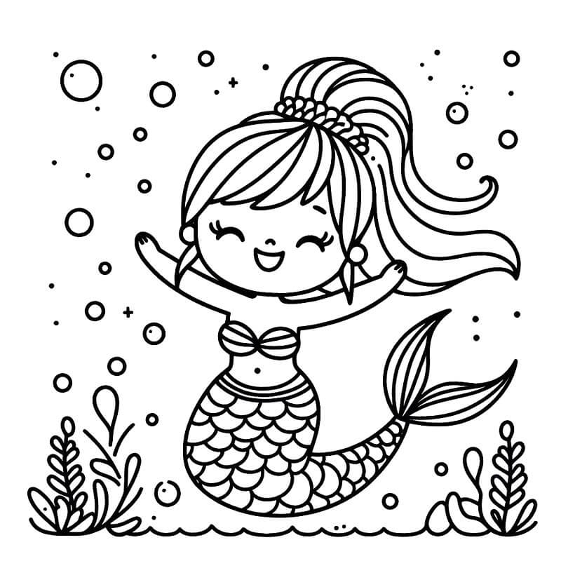 Meerjungfrau Kostenlos Druckbar ausmalbilder