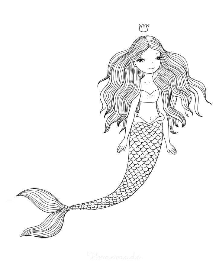 Meerjungfrau Kostenlos ausmalbilder