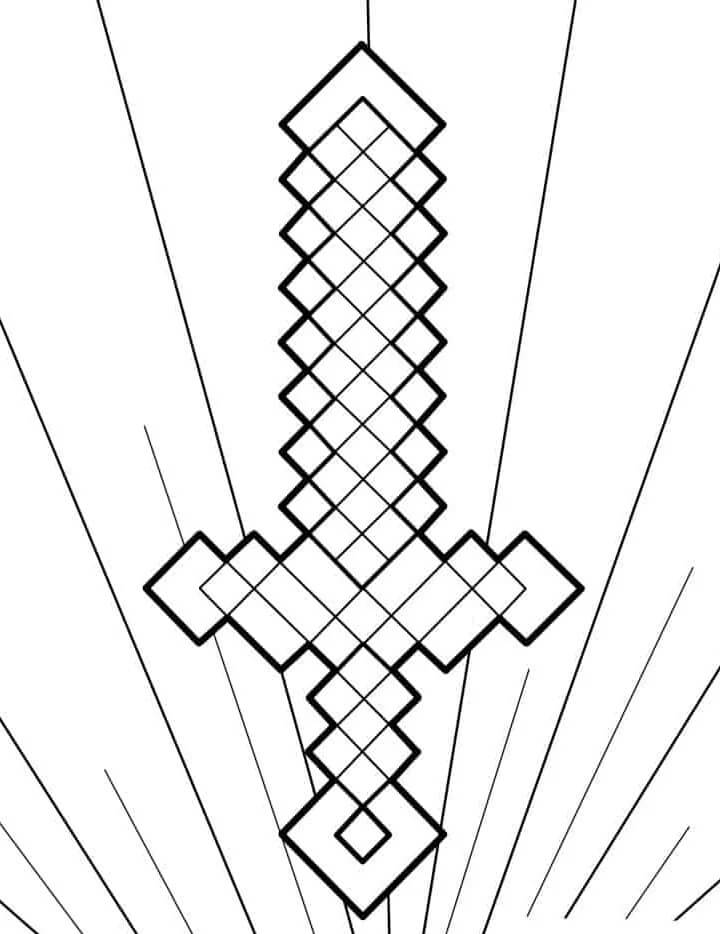 Minecraft-Schwert ausmalbilder