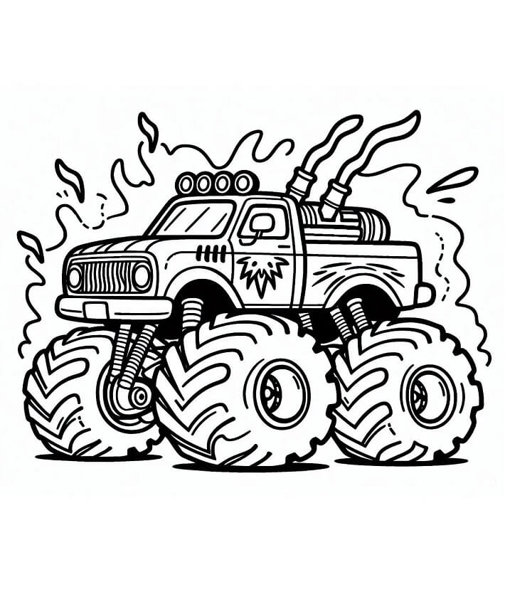 Monstertruck für 3-jährige Kinder ausmalbilder