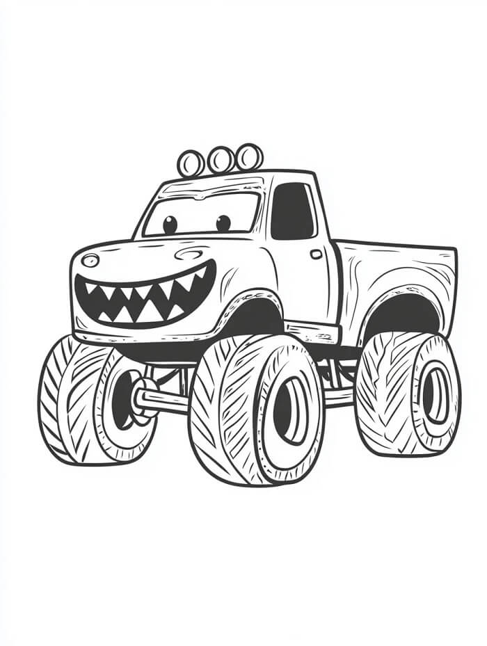 Monstertruck für 4-jährige Kinder ausmalbilder