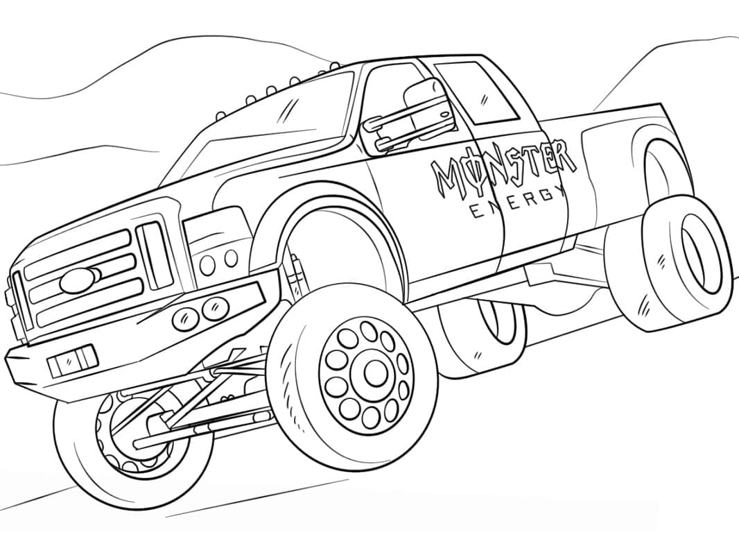 Monstertruck gratis ausmalbilder
