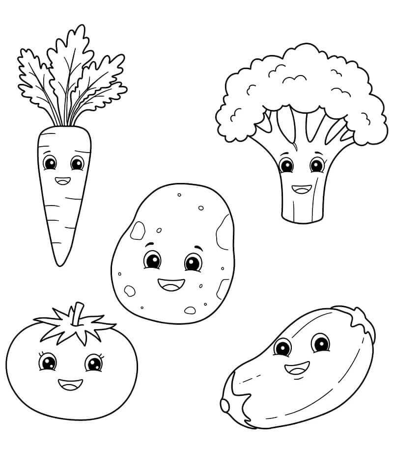 Nette Gemüse ausmalbilder