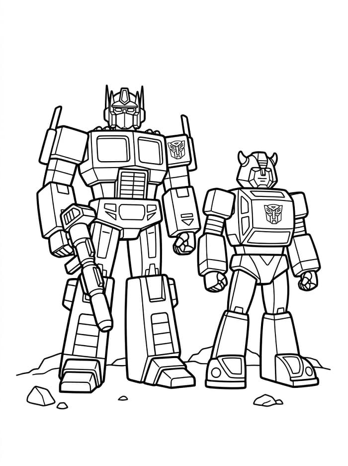 Nette Transformers ausmalbilder